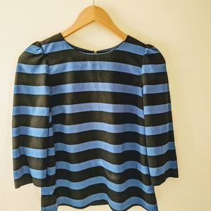 Black and blue striped Zara blouse